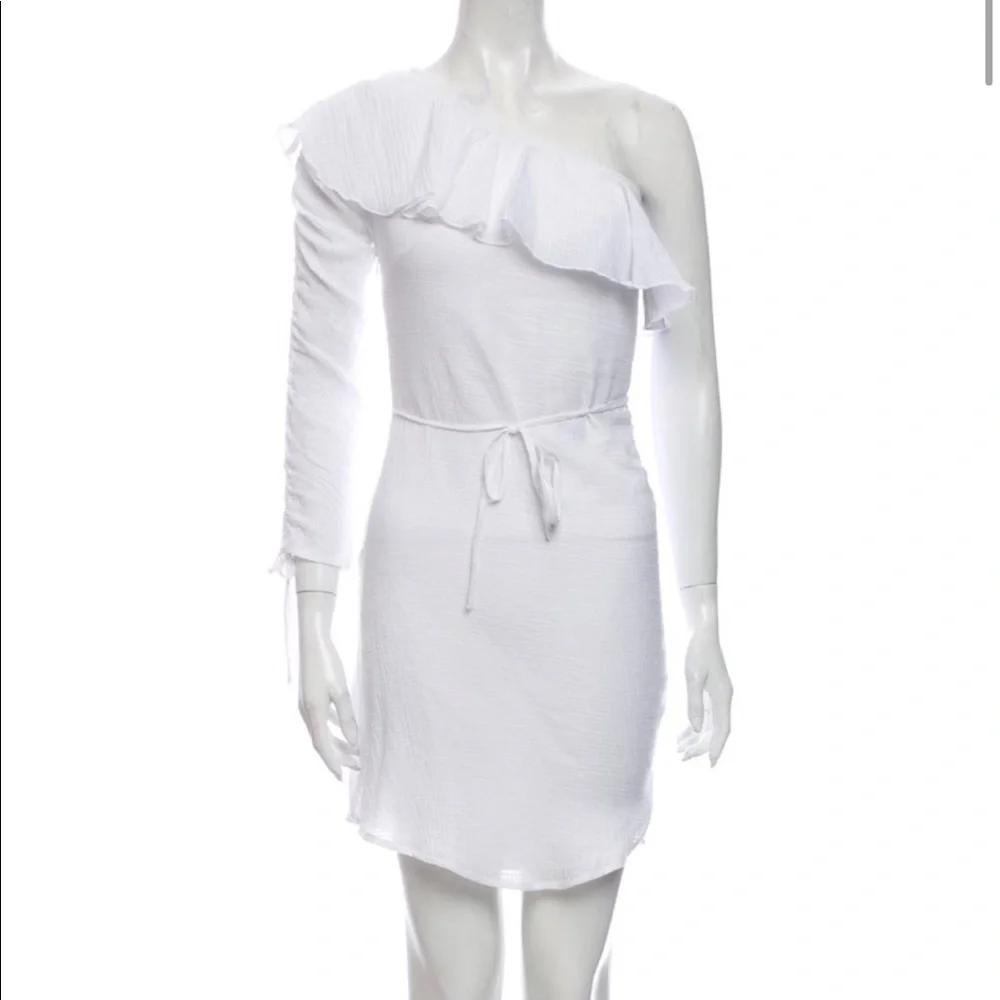 Suboo One-Shoulder Ruffle Mini Dress, Size Small - Picture 2 of 13